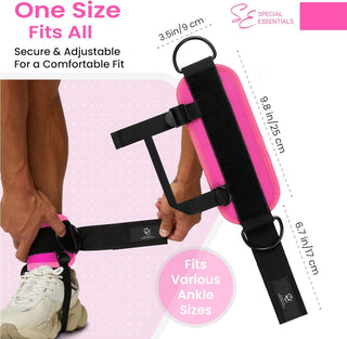Special Essentials Ankle Cuffs with Adjustable Foot Strap for Cable Machine & Resistance Bands