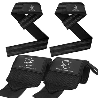 Special Essentials Wrist Straps and Wrist Wraps for Men & Women (2 Pair Bundle)