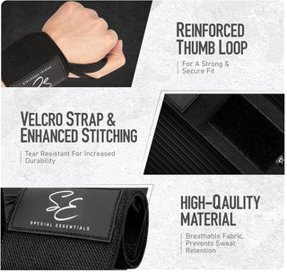 Special Essentials Wrist Straps and Wrist Wraps for Men & Women (2 Pair Bundle)