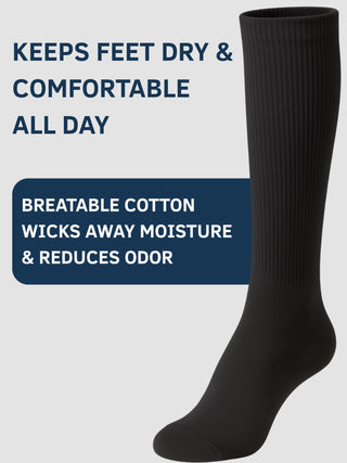Special Essentials Diabetic Socks for Men & Women – Non-Binding Over The Calf Extra Wide Top Cotton Neuropathy Socks