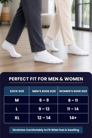 Special Essentials Diabetic Socks for Men & Women – Non-Binding Over The Calf Extra Wide Top Cotton Neuropathy Socks