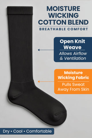 Special Essentials Diabetic Socks for Men & Women – Non-Binding Over The Calf Extra Wide Top Cotton Neuropathy Socks