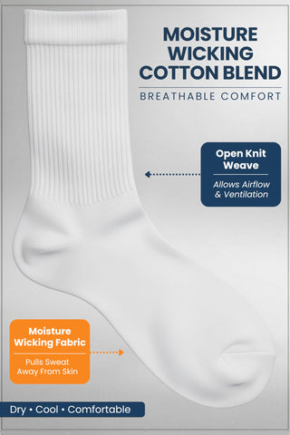 Special Essentials 12 Pairs Cotton Diabetic Socks for Men & Women - Non-Binding Extra Wide Top Neuropathy Socks - Crew Socks