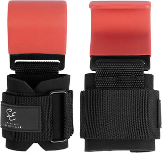 Special Essentials Weight Lifting Hooks - 1 Pair of Premium Steel Hooks with Padded Wrist Straps