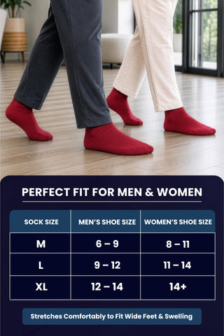 Special Essentials Diabetic Socks for Men & Women – Non-Binding Over The Calf Extra Wide Top Cotton Neuropathy Socks