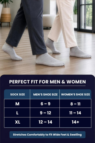 Special Essentials Diabetic Socks for Men & Women – Non-Binding Over The Calf Extra Wide Top Cotton Neuropathy Socks