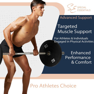 Special Essentials Kinesiology Tape 1 Pack 20 Count, 10” Precut & Uncut Strips
