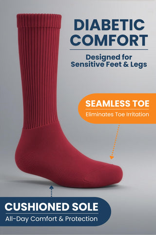 Special Essentials Diabetic Socks for Men & Women – Non-Binding Over The Calf Extra Wide Top Cotton Neuropathy Socks
