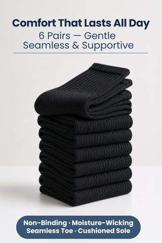 Special Essentials Diabetic Socks for Men & Women – Non-Binding Over The Calf Extra Wide Top Cotton Neuropathy Socks