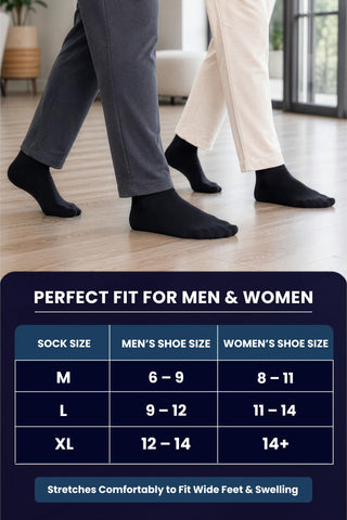 Special Essentials Diabetic Socks for Men & Women – Non-Binding Over The Calf Extra Wide Top Cotton Neuropathy Socks