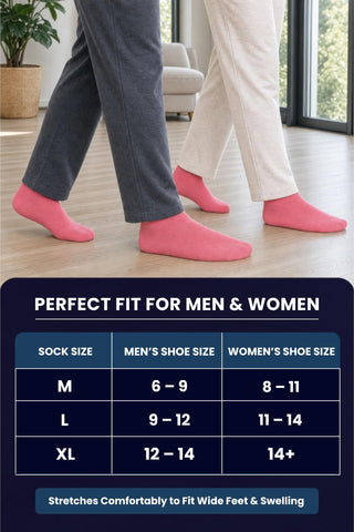 Special Essentials Diabetic Socks for Men & Women – Non-Binding Over The Calf Extra Wide Top Cotton Neuropathy Socks