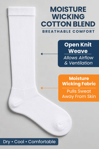 Special Essentials Diabetic Socks for Men & Women – Non-Binding Over The Calf Extra Wide Top Cotton Neuropathy Socks