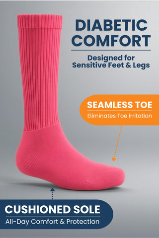 Special Essentials Diabetic Socks for Men & Women – Non-Binding Over The Calf Extra Wide Top Cotton Neuropathy Socks