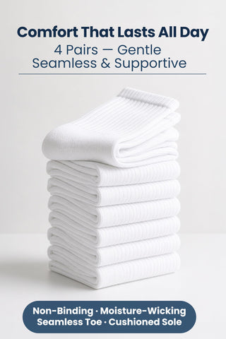 Special Essentials Diabetic Socks for Men & Women – Non-Binding Over The Calf Extra Wide Top Cotton Neuropathy Socks