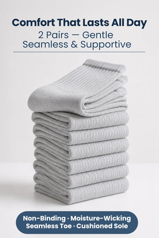 Special Essentials Diabetic Socks for Men & Women – Non-Binding Over The Calf Extra Wide Top Cotton Neuropathy Socks