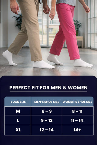 Special Essentials 12 Pairs Cotton Diabetic Socks for Men & Women - Non-Binding Extra Wide Top Neuropathy Socks - Crew Socks