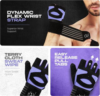 Special Essentials Workout Gloves with Wrist Strap and Non-Slip Padding for Men and Women