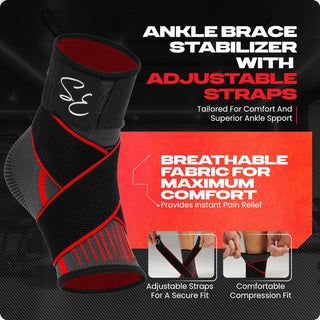 Special Essentials 1 Pair Ankle Brace with Ankle Strap for Men & Women Ankle/Foot Compression Sleeve Wrap