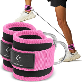 Special Essentials Ankle Cuffs with Adjustable Strap for Cable Machine and Resistance Bands