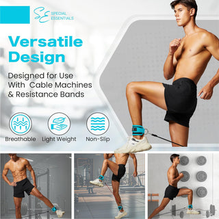 Special Essentials Ankle Cuffs with Adjustable Strap for Cable Machine and Resistance Bands