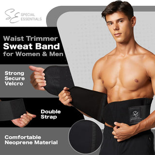 Special Essentials Waist Trainer for Women & Men Adjustable Sweat Band Waist Trimmer