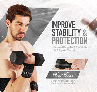 Special Essentials 18" Weightlifting Wrist Wraps for Men & Women Stiff Fit or Flexible Fit