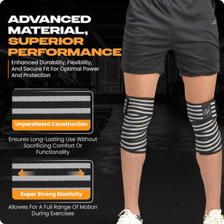 Special Essentials 2 Pack Knee Wraps with Strap for Men & Women 72 Inches