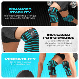 Special Essentials 2 Pack Knee Wraps with Strap for Men & Women 72 Inches