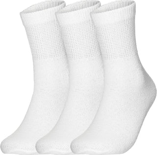 Special Essentials 3 Pairs Cotton Diabetic Ankle Socks - Non-Binding With Extra Wide Top For Men and Women