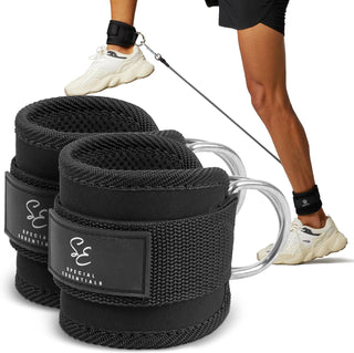 Special Essentials Ankle Cuffs with Adjustable Strap for Cable Machine and Resistance Bands