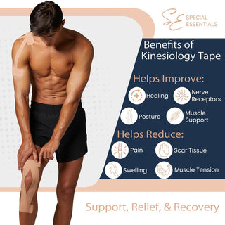 Special Essentials Kinesiology Tape 1 Pack 20 Count, 10” Precut & Uncut Strips