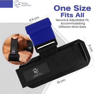 Special Essentials Weight Lifting Hooks - 1 Pair of Premium Steel Hooks with Padded Wrist Straps