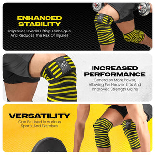 Special Essentials 2 Pack Knee Wraps with Strap for Men & Women 72 Inches