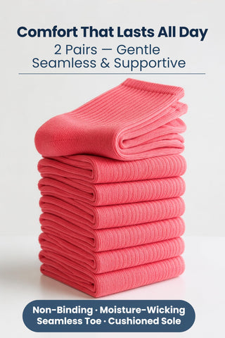 Special Essentials Diabetic Socks for Men & Women – Non-Binding Over The Calf Extra Wide Top Cotton Neuropathy Socks