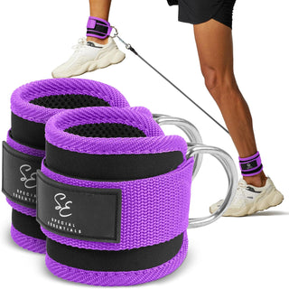 Special Essentials Ankle Cuffs with Adjustable Strap for Cable Machine and Resistance Bands