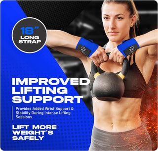 Special Essentials 18" Weightlifting Wrist Wraps for Men & Women Stiff Fit or Flexible Fit