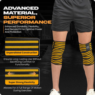 Special Essentials 2 Pack Knee Wraps with Strap for Men & Women 72 Inches