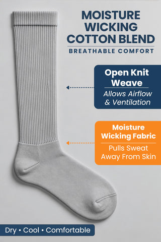 Special Essentials Diabetic Socks for Men & Women – Non-Binding Over The Calf Extra Wide Top Cotton Neuropathy Socks