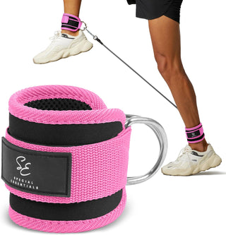 Special Essentials Ankle Cuffs with Adjustable Strap for Cable Machine and Resistance Bands