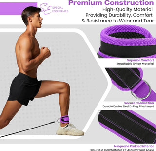 Special Essentials Ankle Cuffs with Adjustable Strap for Cable Machine and Resistance Bands