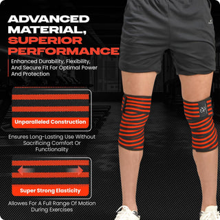 Special Essentials 2 Pack Knee Wraps with Strap for Men & Women 72 Inches