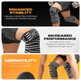 Special Essentials 2 Pack Knee Wraps with Strap for Men & Women 72 Inches