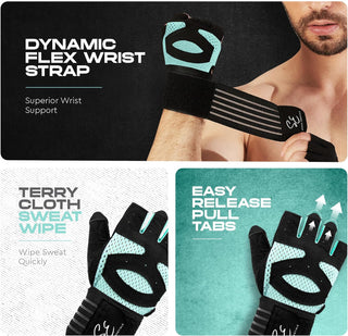 Special Essentials Workout Gloves with Wrist Strap and Non-Slip Padding for Men and Women