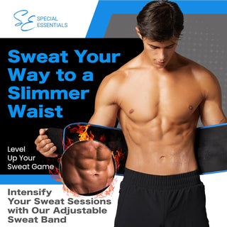 Special Essentials Waist Trimmer for Women & Men Adjustable Sweat Band Waist Trainer