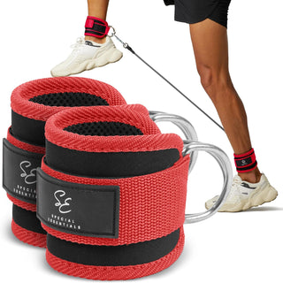 Special Essentials Ankle Cuffs with Adjustable Strap for Cable Machine and Resistance Bands