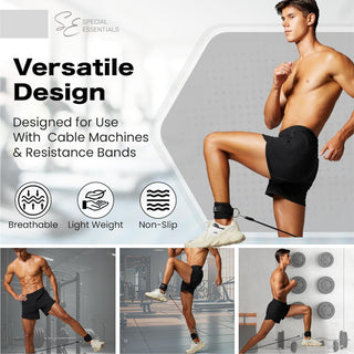 Special Essentials Ankle Cuffs with Adjustable Strap for Cable Machine and Resistance Bands