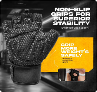 Special Essentials Fingerless Weight Lifting Workout Gloves for Men & Women