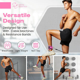 Special Essentials Ankle Cuffs with Adjustable Strap for Cable Machine and Resistance Bands