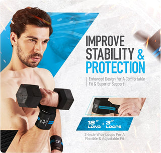 Special Essentials 18" Weightlifting Wrist Wraps for Men & Women Stiff Fit or Flexible Fit