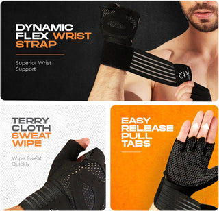 Special Essentials Workout Gloves with Wrist Strap and Non-Slip Padding for Men and Women
